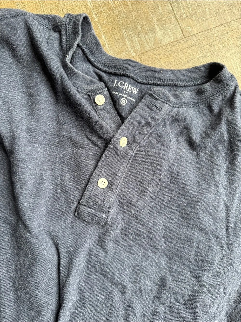 J. Crew Men's Long-Sleeve Henley Shirt in Dark Navy